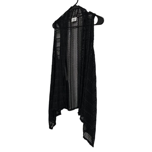Mad Style Black Open Knit Vest Cardigan One Size Fits Most - Picture 3 of 8